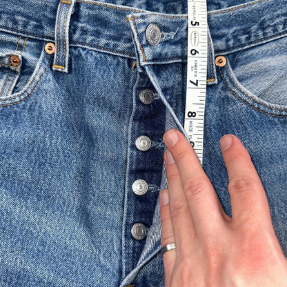 Levis 501 Vintage 90s USA XX Straight Leg Jeans Blue Light Wash 34x36 Act 32x30