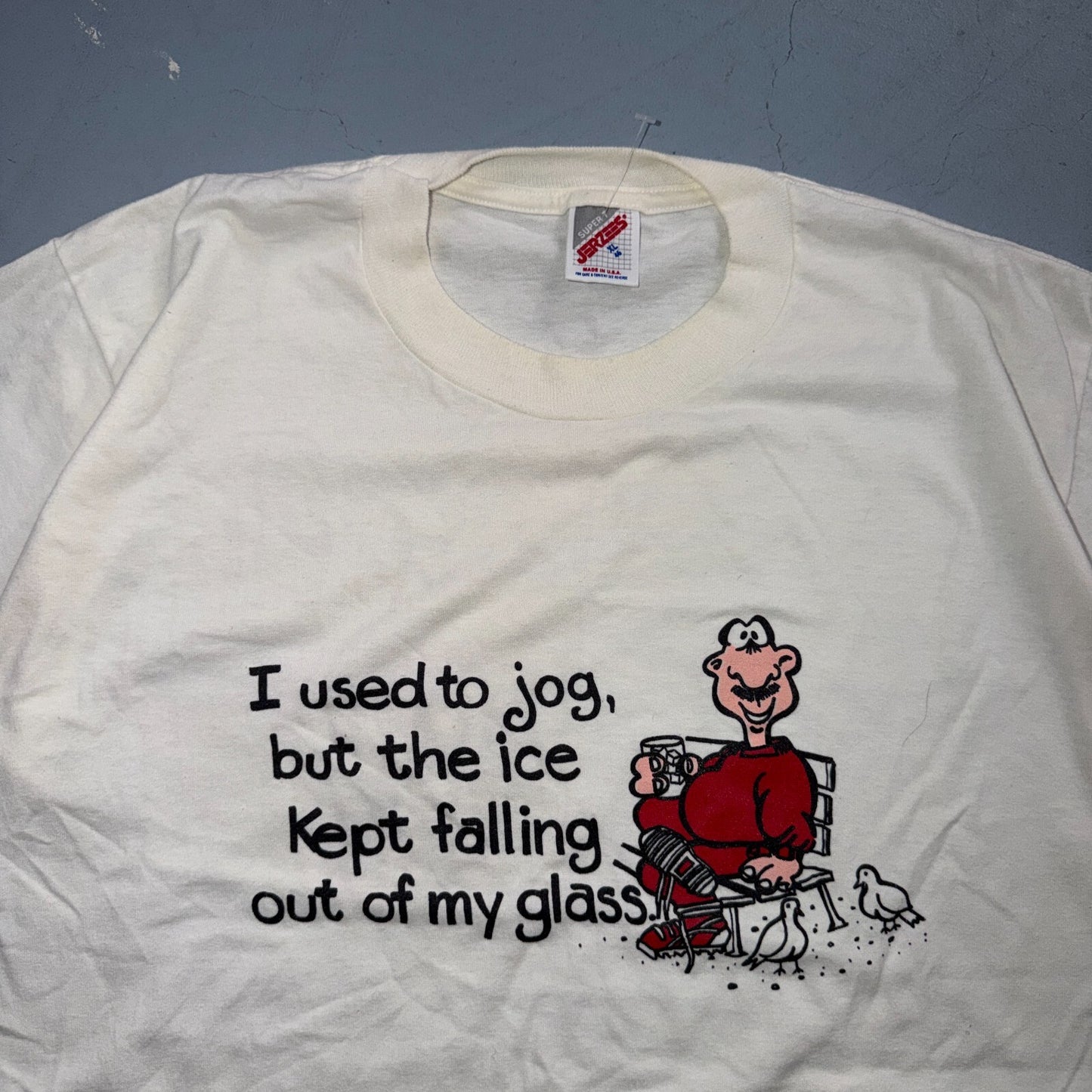 Jogger Funny Quote 90s XL VTG T Shirt Single Stitch Ice Cup Running Marathon
