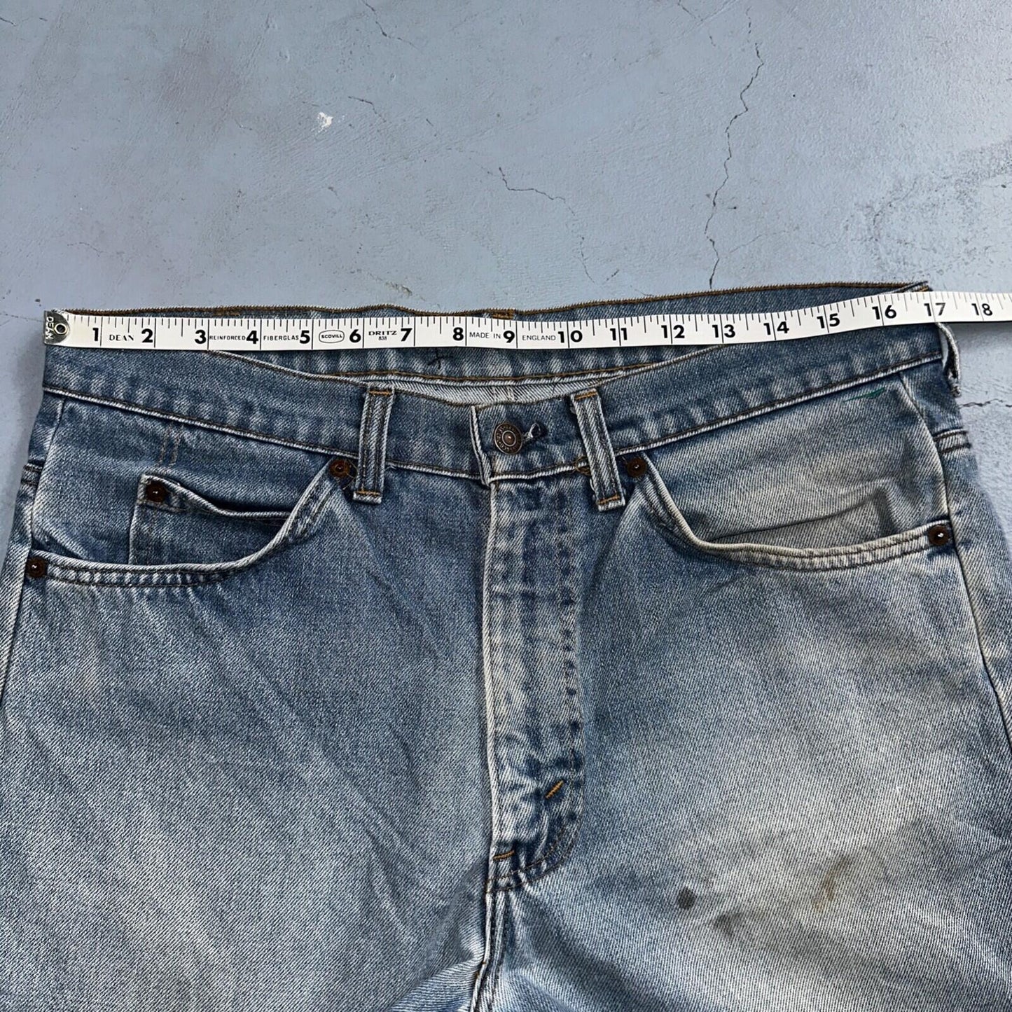 Levis 517 Vintage 80s USA Orange Tab Bootcut Flare Blue Worn Jeans Act 34x26