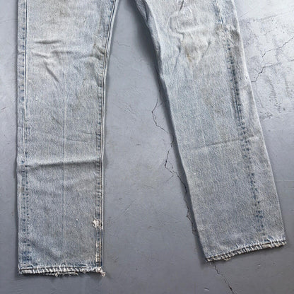 Levis 501 Vintage 80s USA XX Straight Leg Jeans Blue Light Wash 34x36 Act 31x34