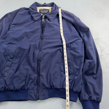 Norm Thompson Mens Blue Polyester Long Sleeve Full Zip Jacket Size Large Bomber