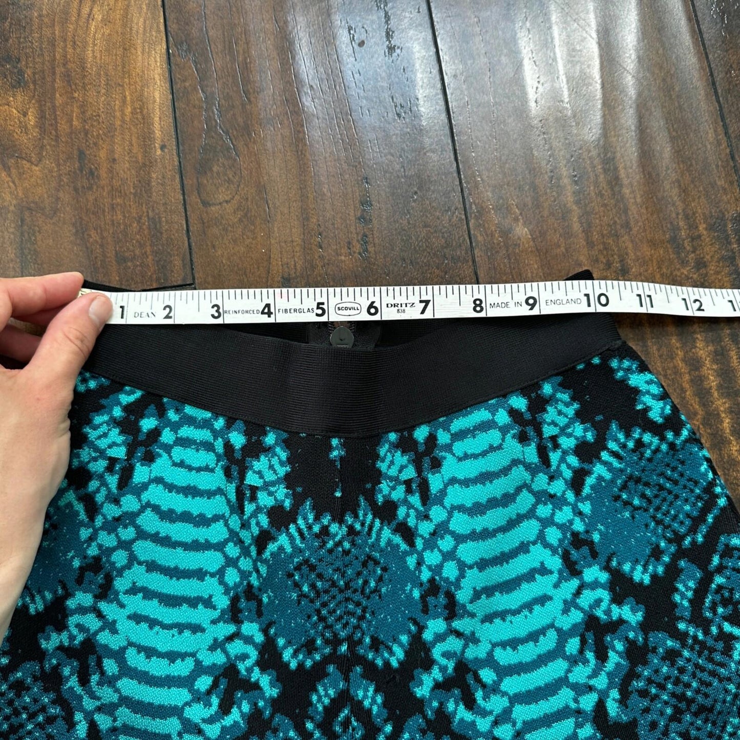 Vintage Yoga Crazy Print Hippie Boot Cut Beach Teal Green Black Gym 90s Y2K