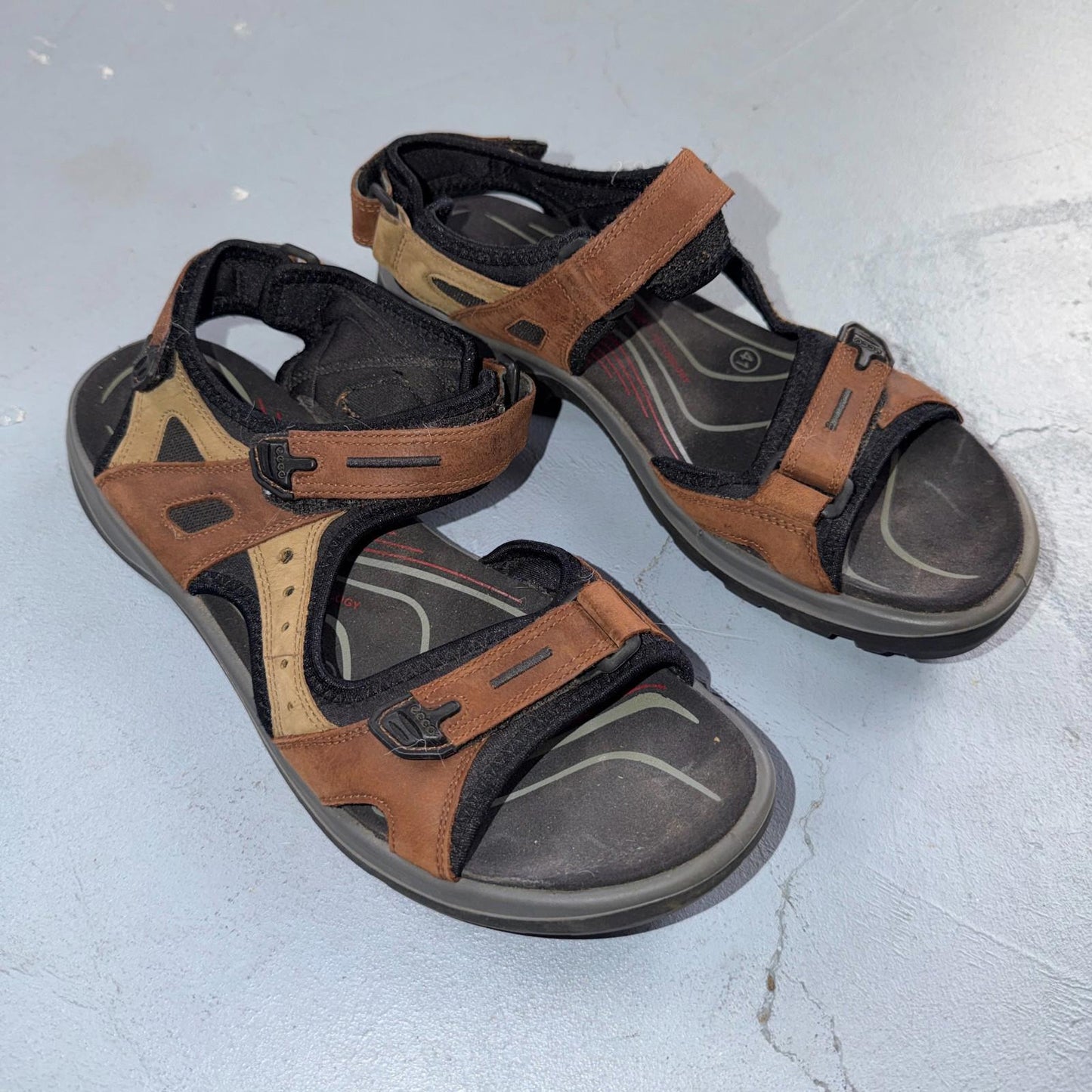 ECCO Off Road Receptor 2 Strap Black/Tan Hiking Sandals Men's EU 41