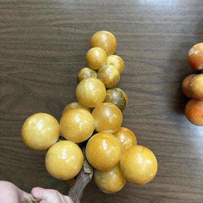 VTG Gold Lucite Acrylic Grapes Mid Century MCM Retro 1960s Cluster Yellow Set 2