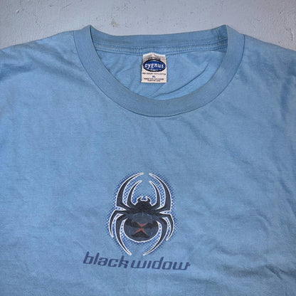 Vintage 90s Spider Web Shirt XL Black Widow Skater Goth Y2K Skate Grunge Rare