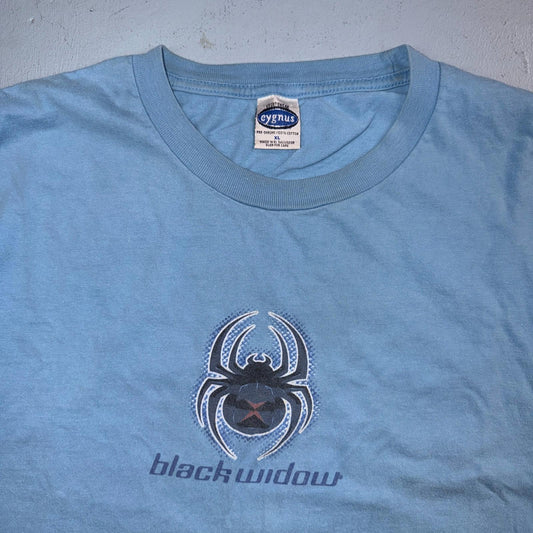 Vintage 90s Spider Web Shirt XL Black Widow Skater Goth Y2K Skate Grunge Rare