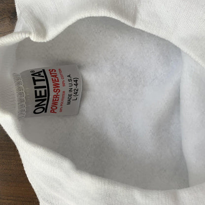 Oneita BLANK Vintage White Sweatshirt 90s Essential Lot Rap T Shirt Rare Jumper