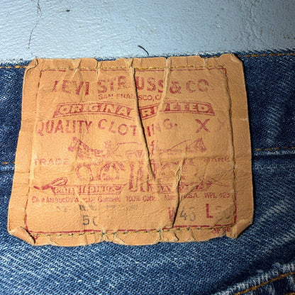 Levis 501 Vintage 80s USA XX Straight Leg Jeans Blue Med Wash 46x30 Act 41x26