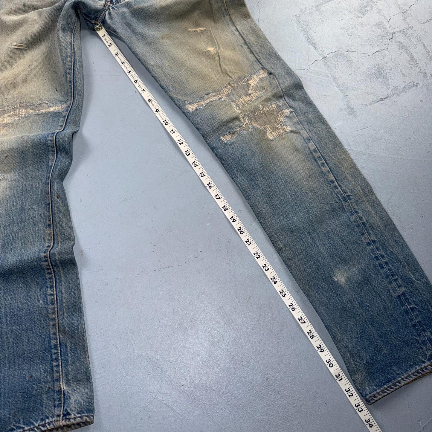 Levis 501 Vintage 80s Redline Selvedge USA XX Jeans Light Wash 30x38 Act 29x33