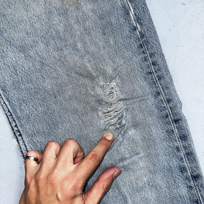 Levis 501 Vintage 90s USA XX Straight Leg Jeans 34x34 Light Wash Act 31x32