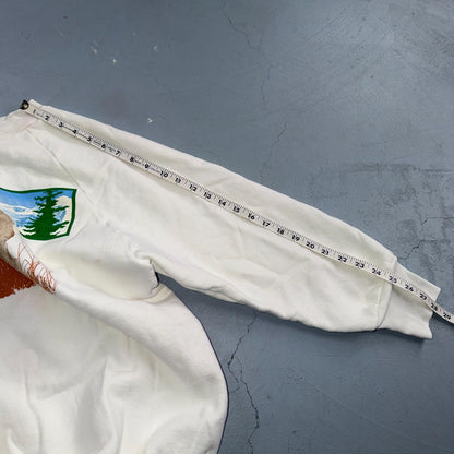 Vintage Deer Elk Wildlife Sweatshirt Mens XL White 80s Crewneck Hunting Animal