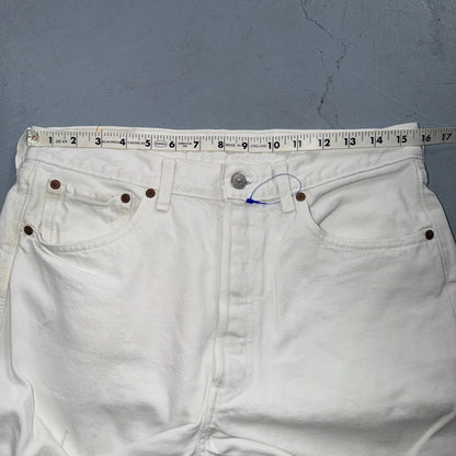Levis 501 Vintage 90s USA XX Straight Leg Jeans White Light Wash 33x32 Act 31x31