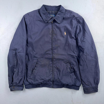 Polo Ralph Lauren Harrington Jacket Men M Solid Blue Striped Lined Y2K