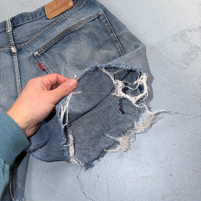 Levis 501 Vintage 70s SS Redline Selvedge USA XX Jeans Light Wash Shorts 31x5