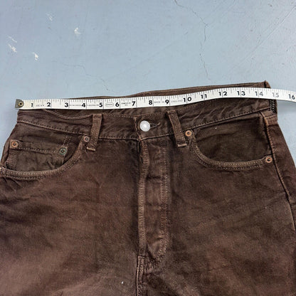 Levis 501 Vintage 90s USA XX Straight Leg Jeans Brown Dark Wash 29x32 Act 29x31