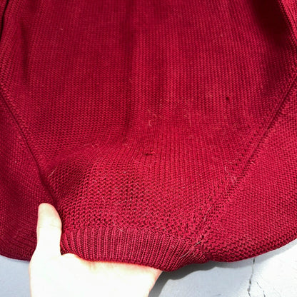Meister Sweater M Women’s Wool Austria Pullover Red V Neck Vintage Cardigan 60s