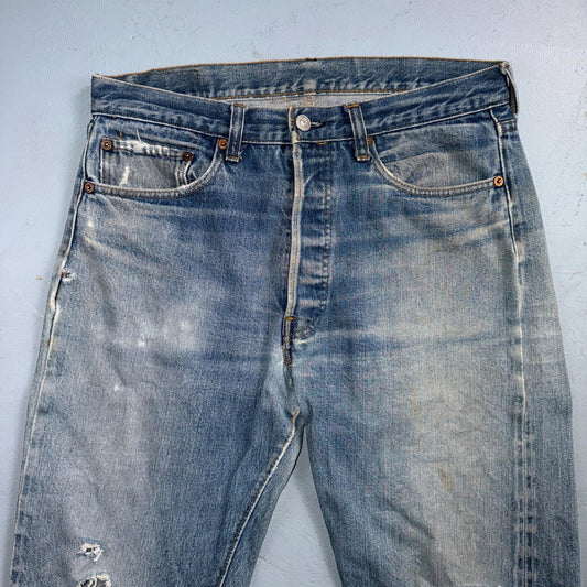 Levis 501 Vintage 80s Redline Selvedge USA XX Jeans Light Wash 34x36 Act 32x31