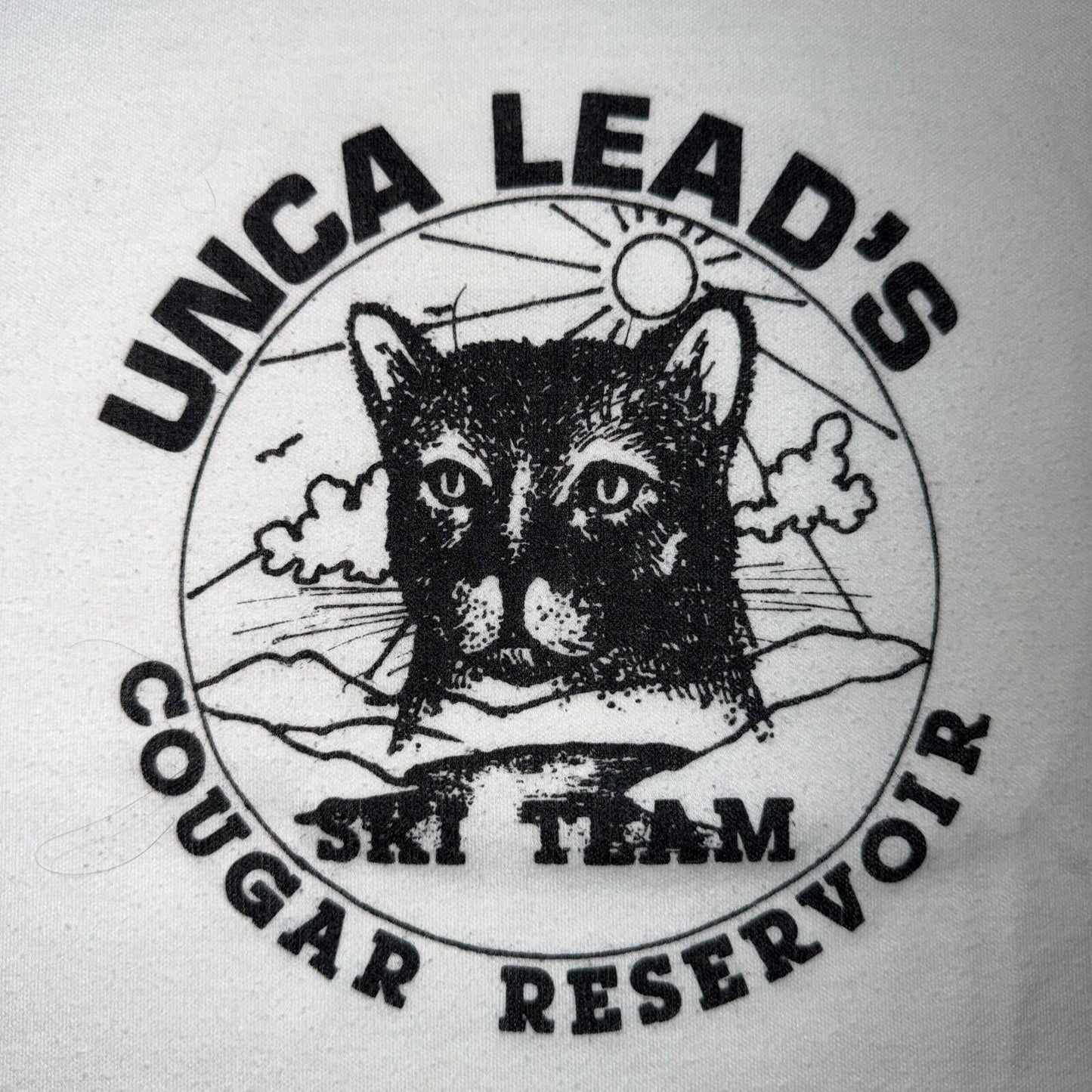 UNCA Leads Cougar Reservoir VTG T Shirt Ski Team Funny Cool Cats Fiesty 90s