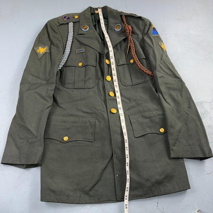 US Army Korean War Officer Suit 1950s Armored Hell Wheels Patch 37R VTG Jacket