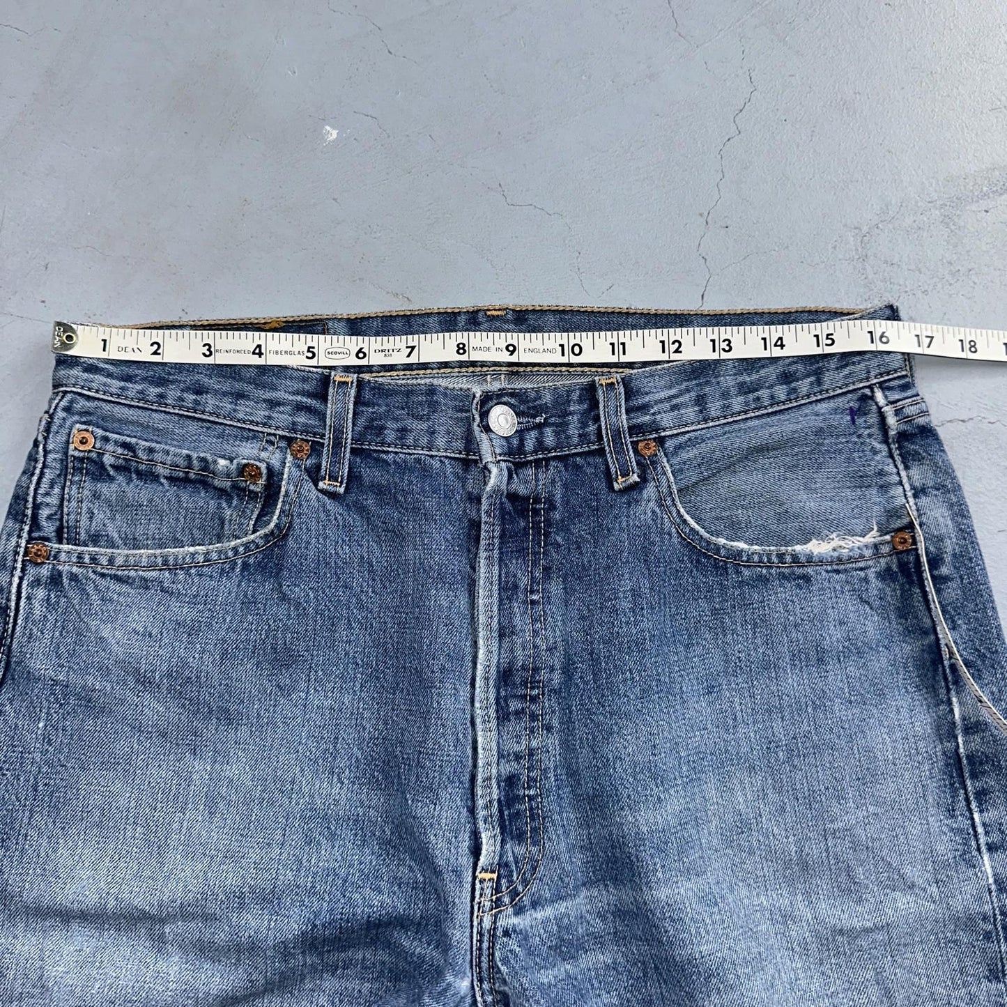 Levis 501 Vintage 90s Y2K XX Straight Leg Jeans Blue Med Wash 34x32 Act 33x31