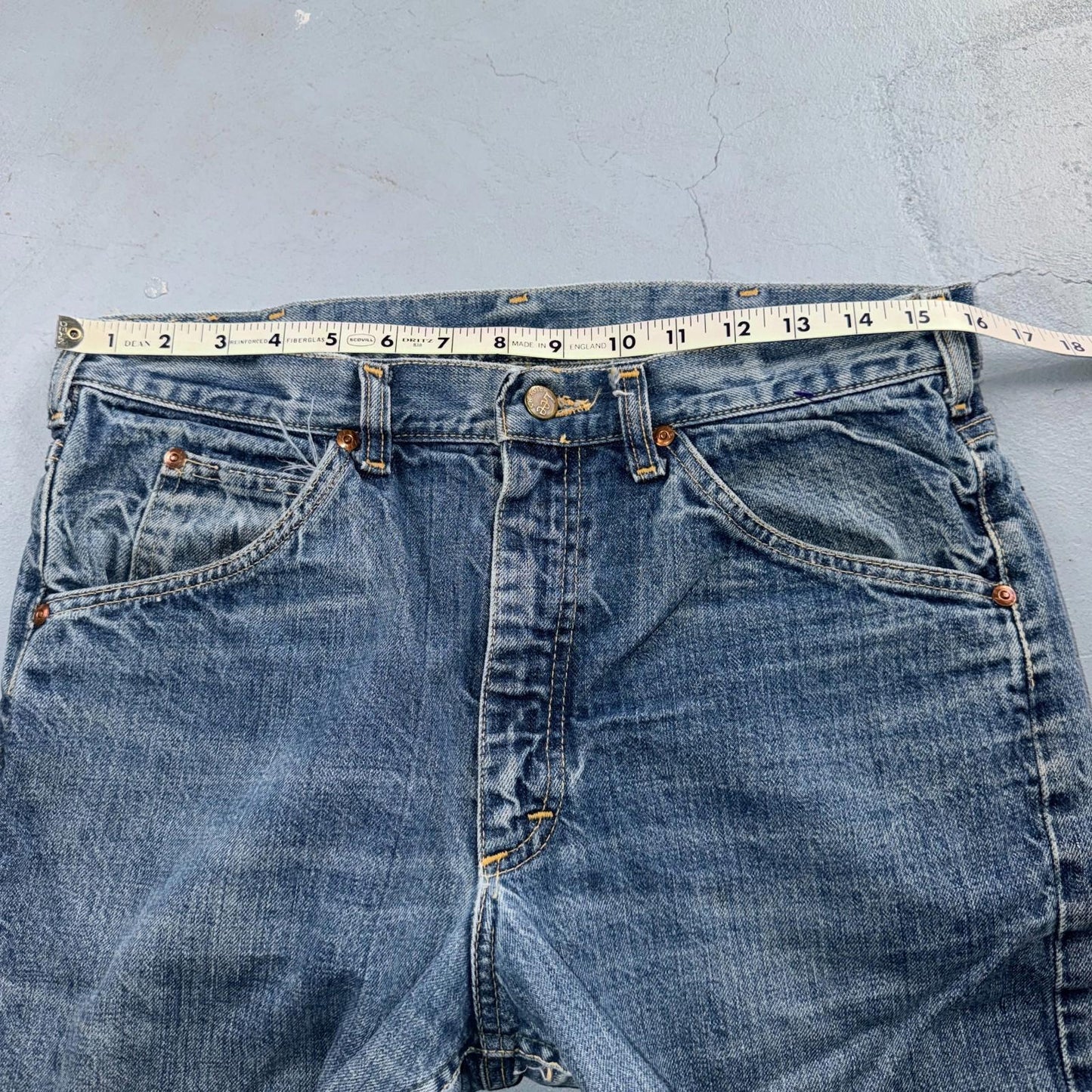 Vintage 60s Lee Riders Sanforized Denim Blue Jeans USA Talon Mens 32x31 70s