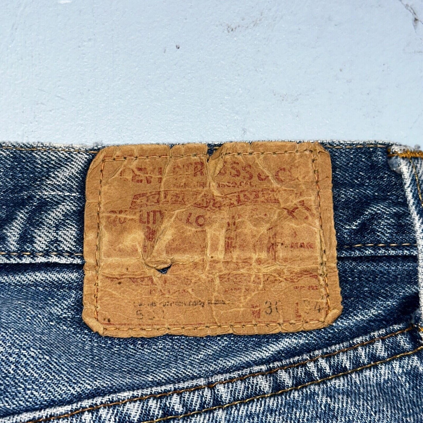 Levis 501 VTG 70s SS Redline Selvedge Jeans XX Thrashed 30x34 Act 28x29