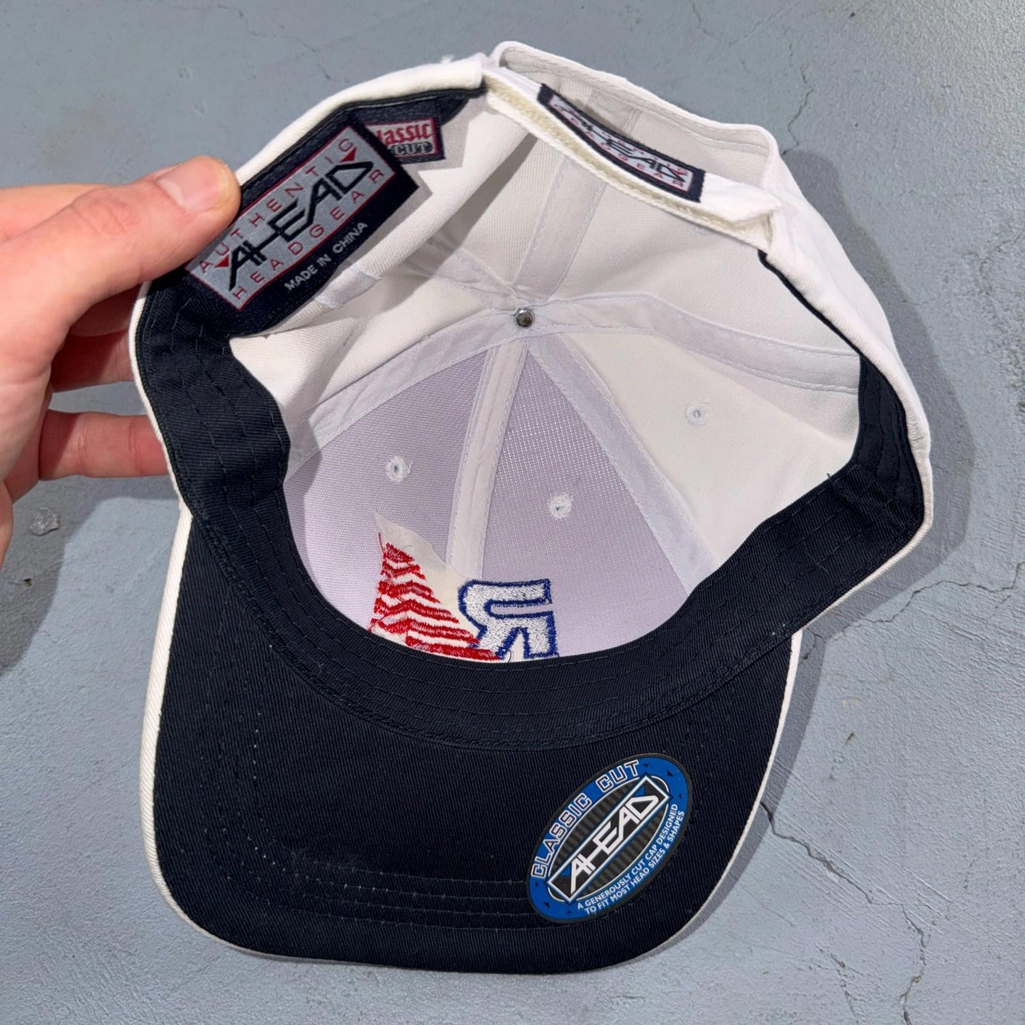 Rail America USA VTG Hat Baseball Cap Snapback Head Gear White Funny Humor Train