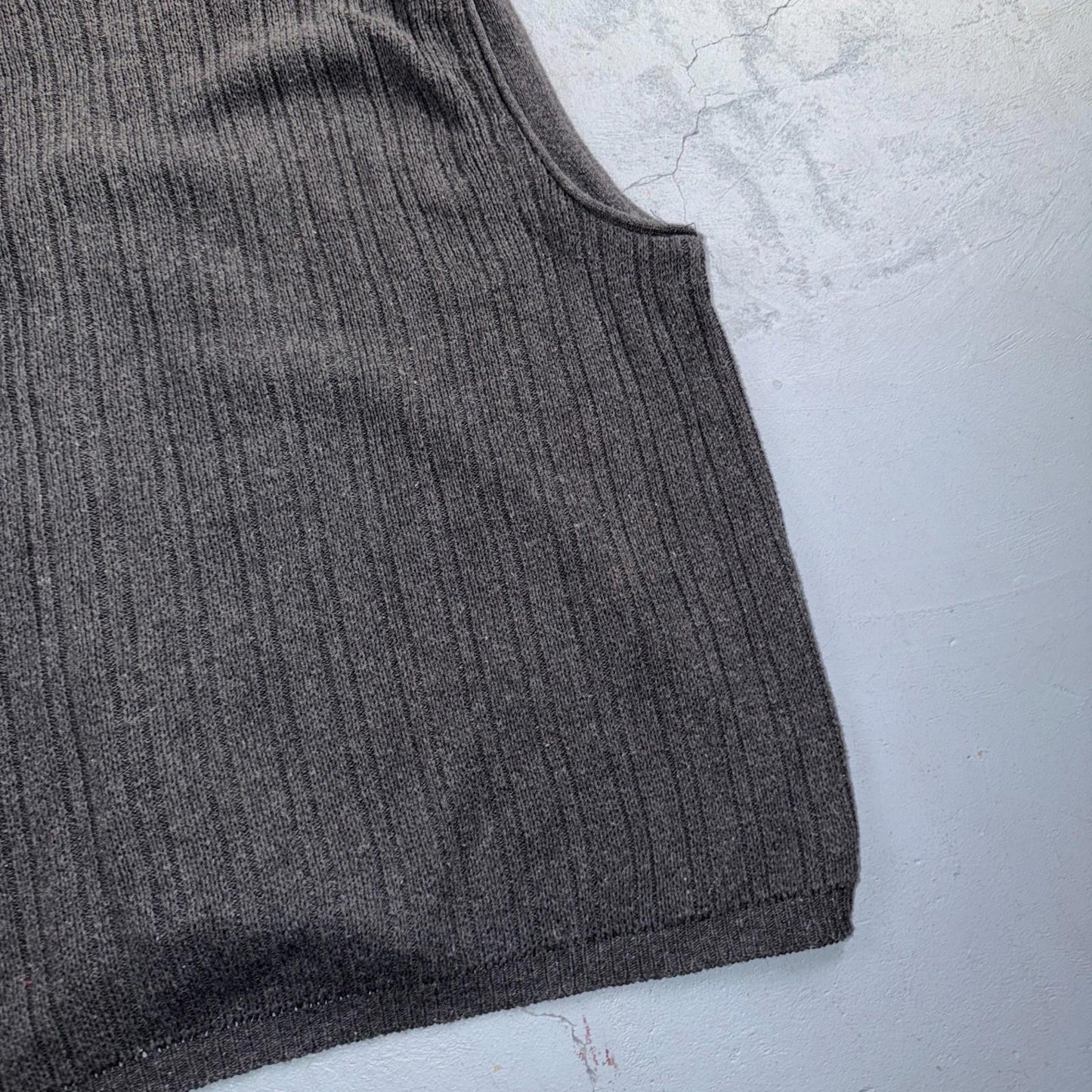 VTG Men's XL Knit Vest Sleeveless Button Up Gray Old Glory Grandpacore Work 90s