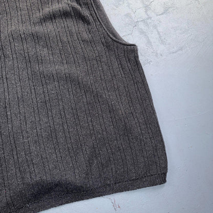 VTG Men's XL Knit Vest Sleeveless Button Up Gray Old Glory Grandpacore Work 90s