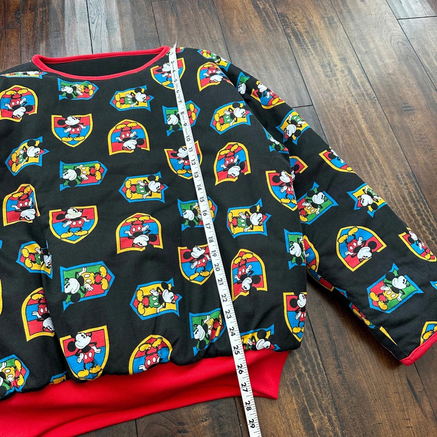 VTG 90s Disney Mickey Mouse Reversible Sweater Donn Kenny Rare World Comic Rap