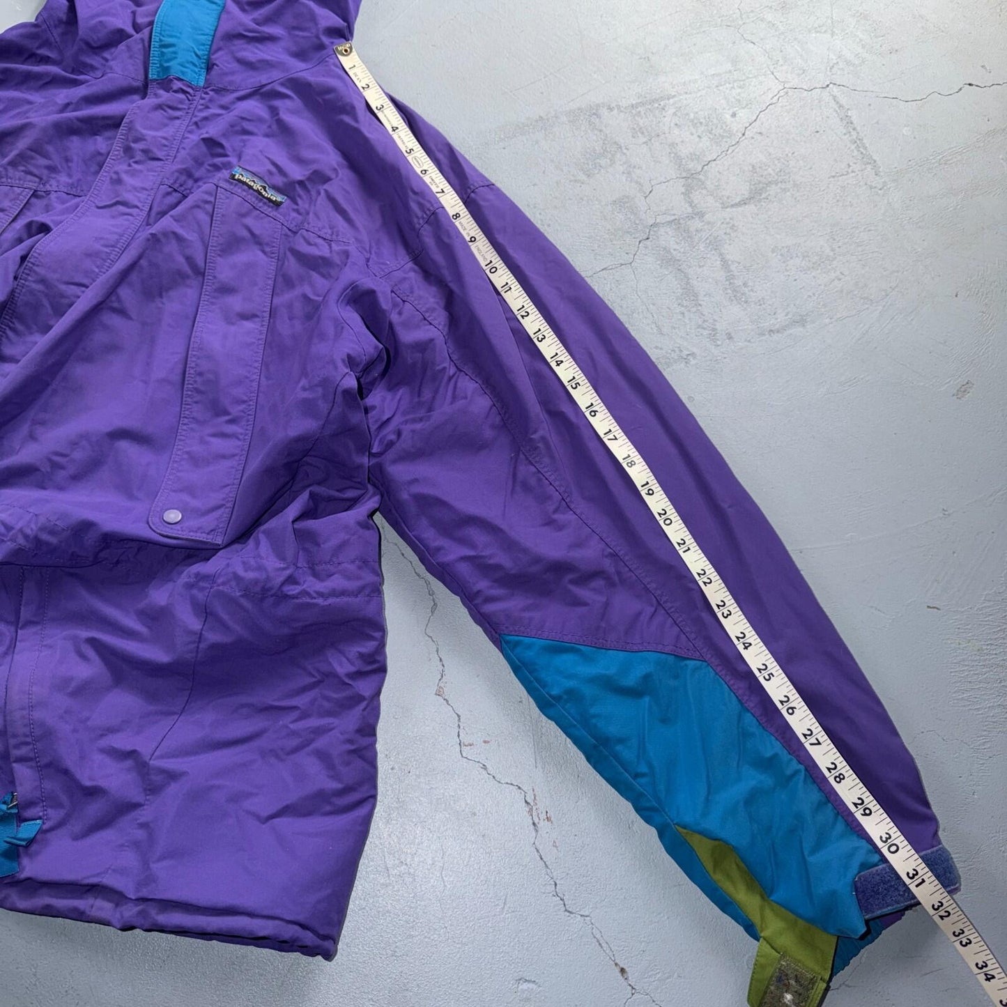 Patagonia VTG RARE 90s Hooded Zip Up Jacket Mens L Purple Rain Parka Wind