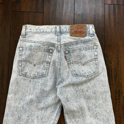 VTG 90s Levis 501 Button Fly 27x32 USA Tag Jeans Straight Wash Light X Act 25x30