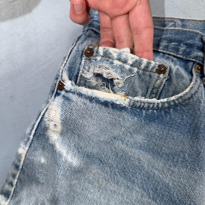 Levis 501 Vintage 80s Redline Selvedge USA XX Jeans Light Wash 34x36 Act 32x32