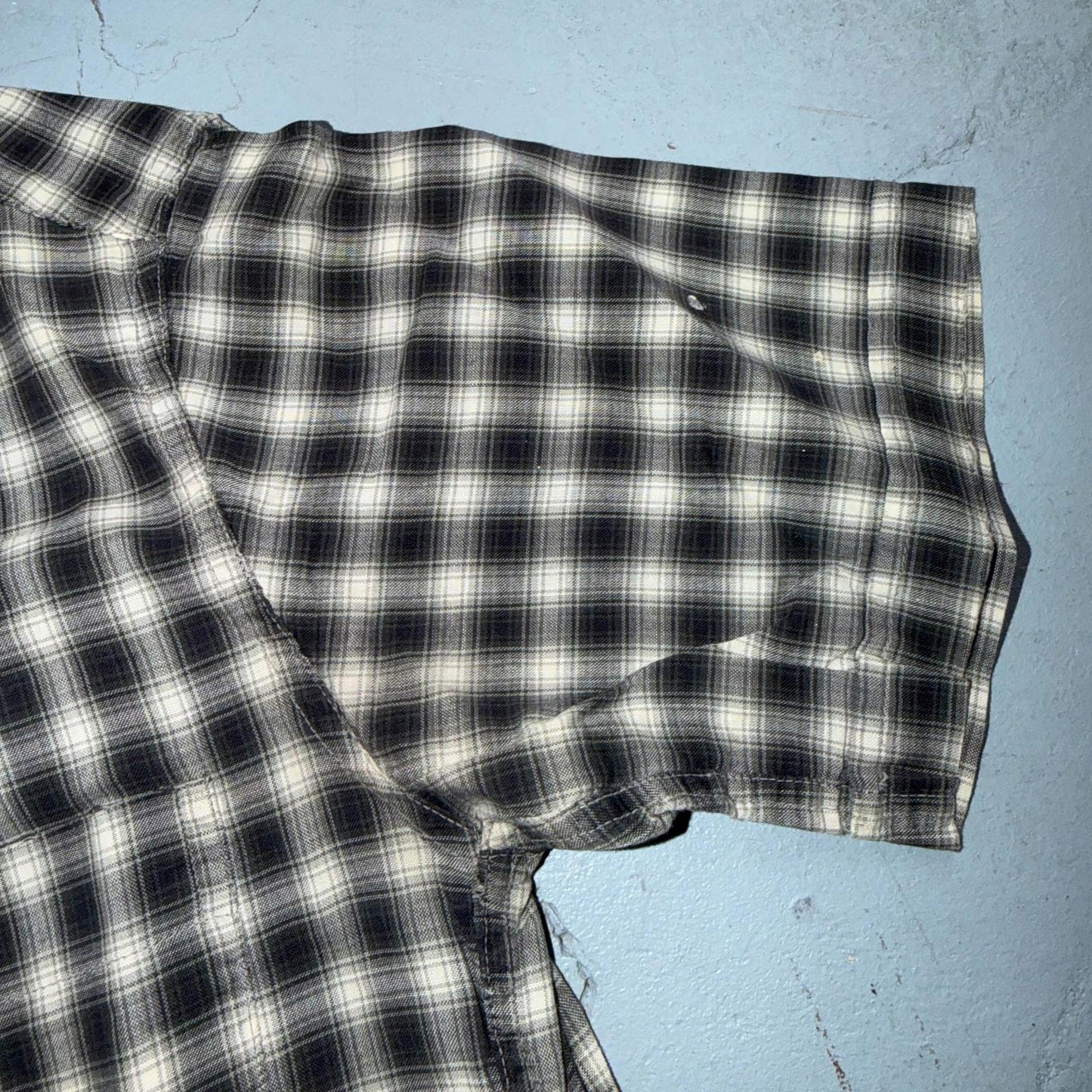 Vintage 60s McGregor Checker Loop Collar Button Up Shirt Made In USA Rockabilly