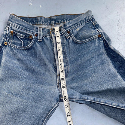 Levis 501 Vintage 80s Redline Selvedge USA XX Jeans Light Wash 28x36 Act 25x31