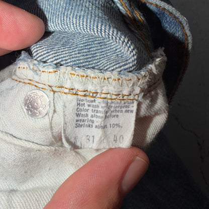 Levis 501 Vintage 80s Redline Selvedge USA XX Jeans Light Wash 31x40 Act 29x35