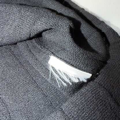 Eileen Fisher Wool Knit Ribbed and Pleated Black Shift Dress Cute Classy