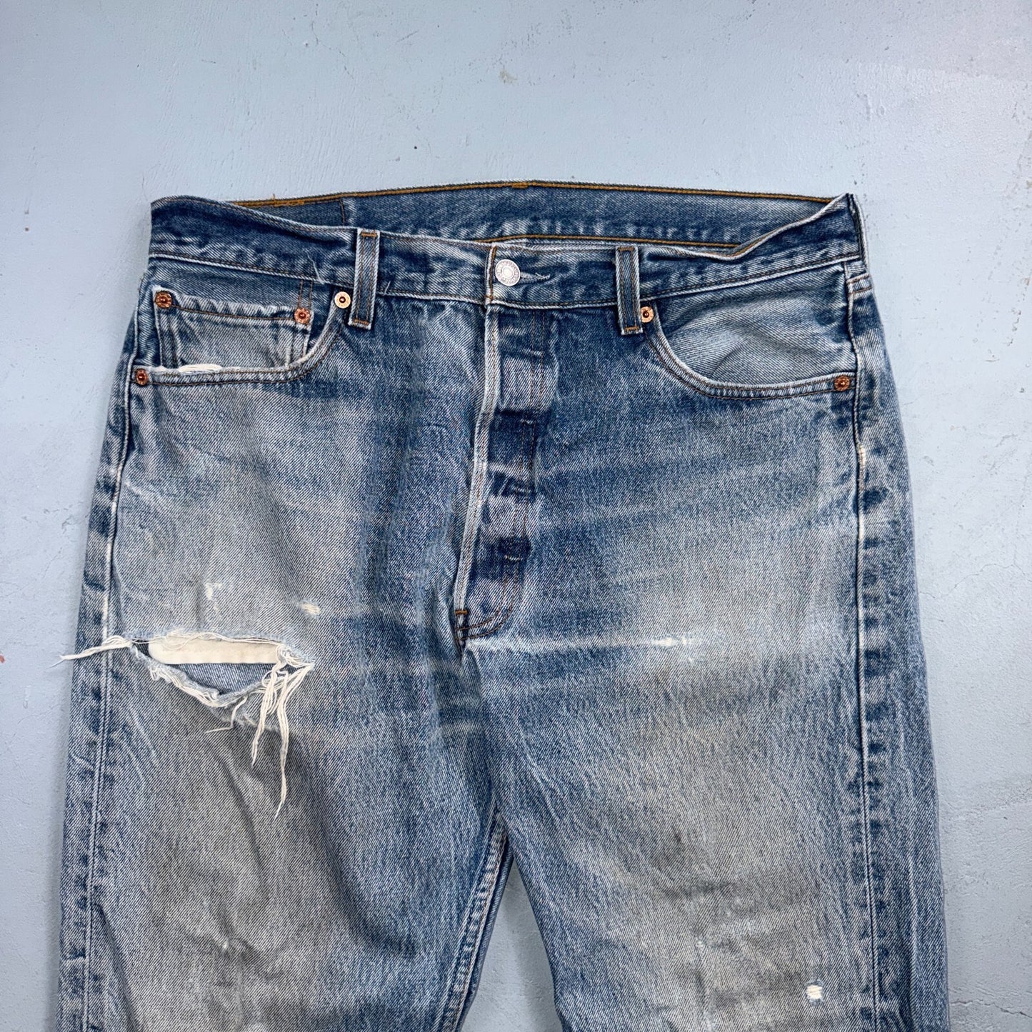 Levis 501 Vintage 90s Y2K XX Straight Leg Jeans Blue Light Wash 36x34 Act 34x30