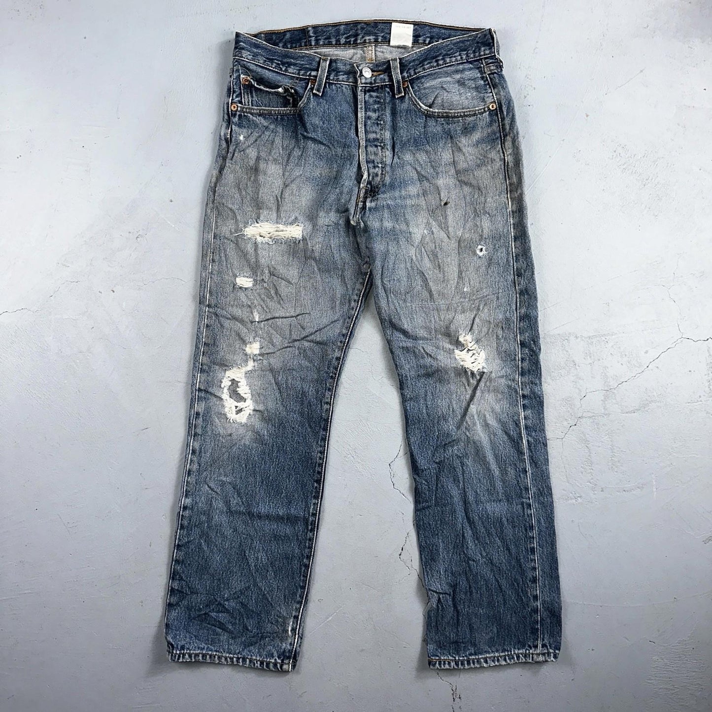 Levis 501 Vintage 90s Y2K XX Straight Leg Jeans Blue Med Wash 32x29 Act 31x28