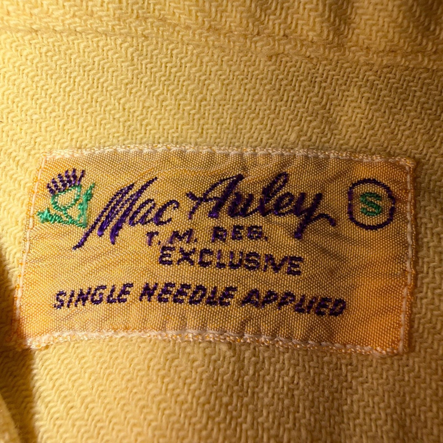 Vtg 50s Rockabilly Butter Yellow Board Shirt Shacket 2-Pocket Straight Hem S