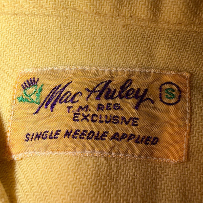 Vtg 50s Rockabilly Butter Yellow Board Shirt Shacket 2-Pocket Straight Hem S