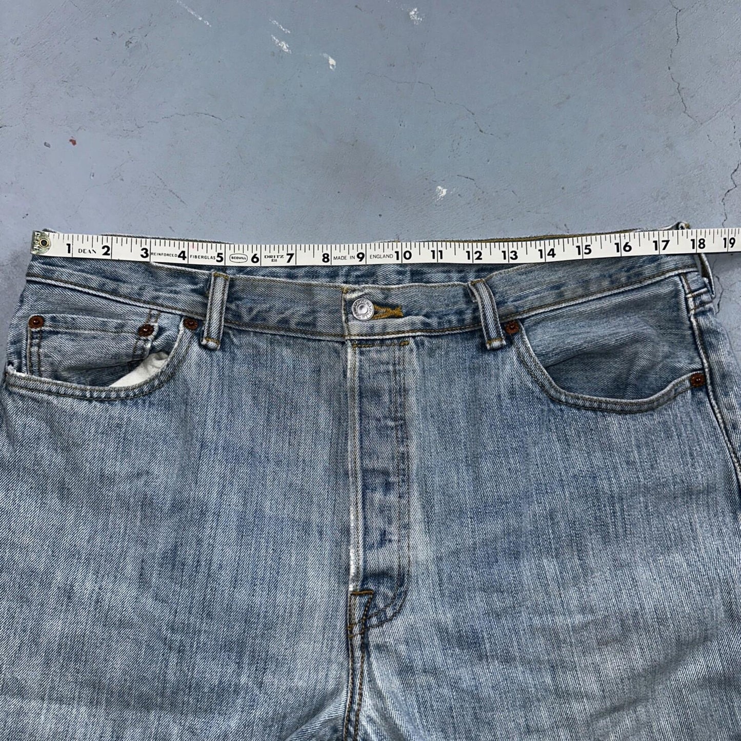 Levis 501 Vintage Y2K XX Straight Leg Jeans 36x30 Light Wash 2000s Act 35x29