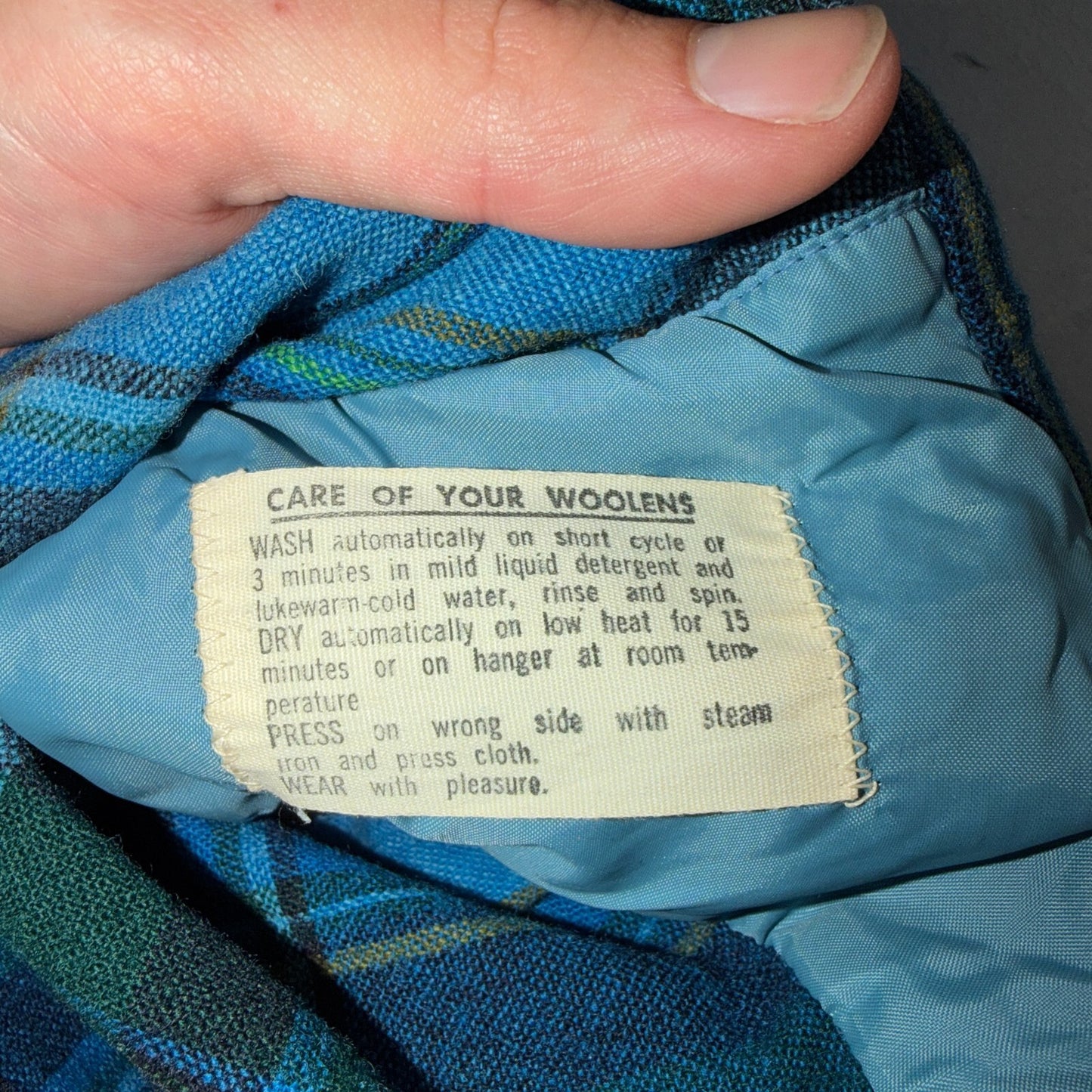 VTG 70s Pendleton Blue Plaid Pure Virgin Wool Board Shirt USA Camp Rockabilly