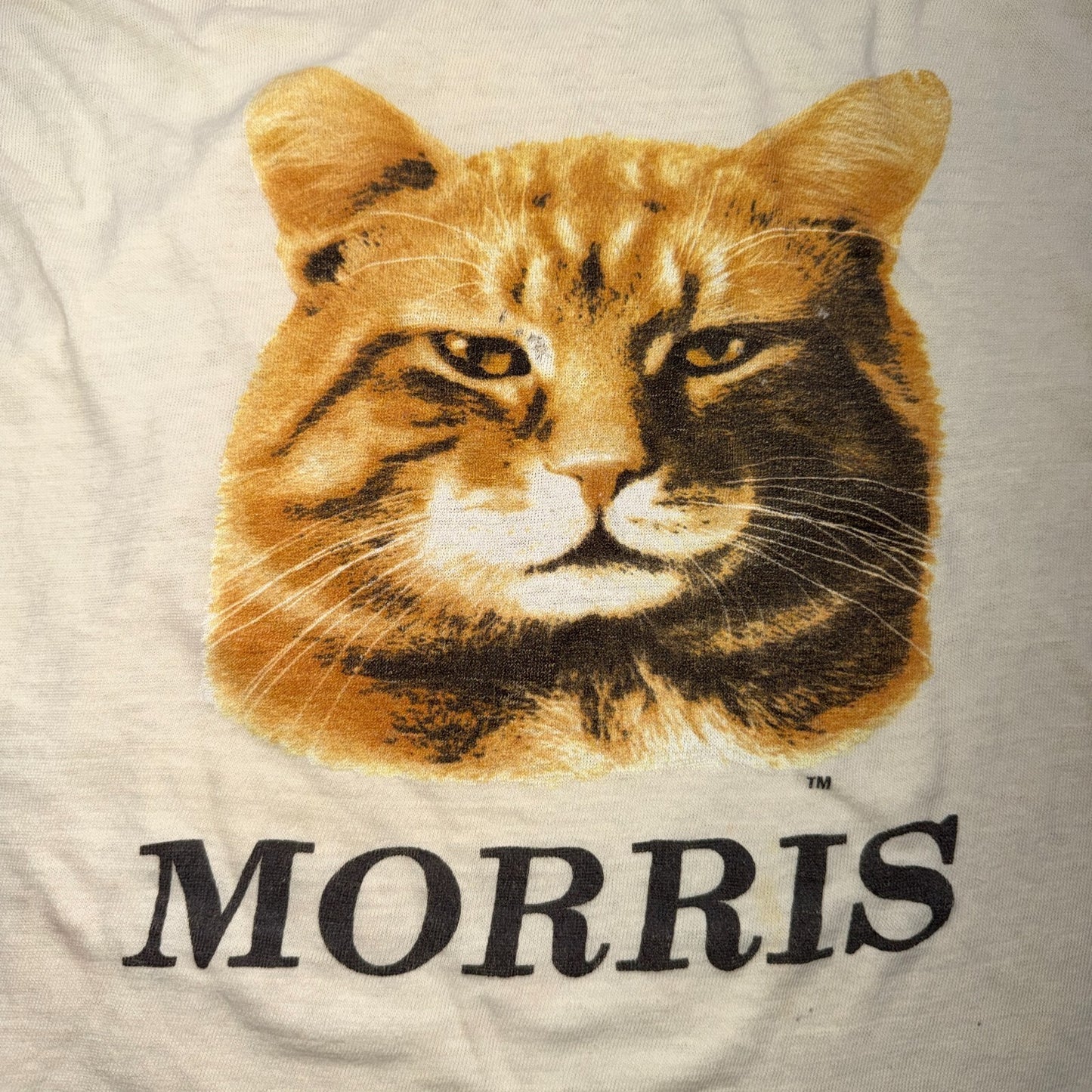 Vintage 1980s Morris The Cat Single Stitch 9 Lives Made In USA 80s Tee Shirt L