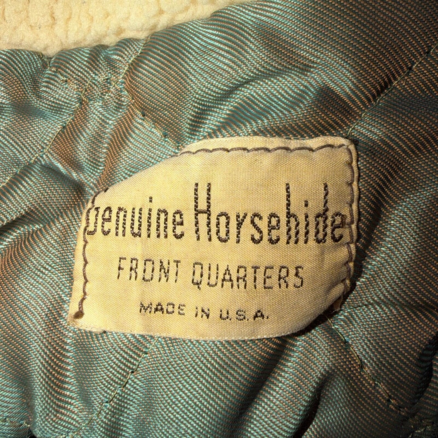 VTG WWII Horsehide Leather Zip Up Bomber Jacket Fur Collar 40s 50s A2 Civilian