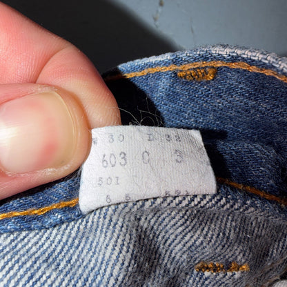 Levis 501 Vintage 80s USA XX Straight Leg Jeans Blue Med Wash 30x32 Act 26x28