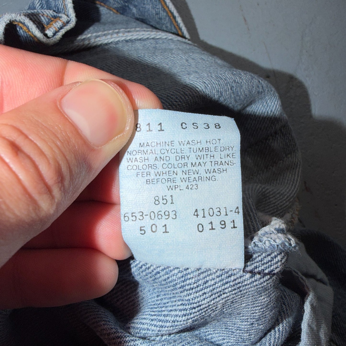 Levis 501 Vintage 90s USA XX Straight Leg Jeans Blue Light Wash 30x30 Act 27x28