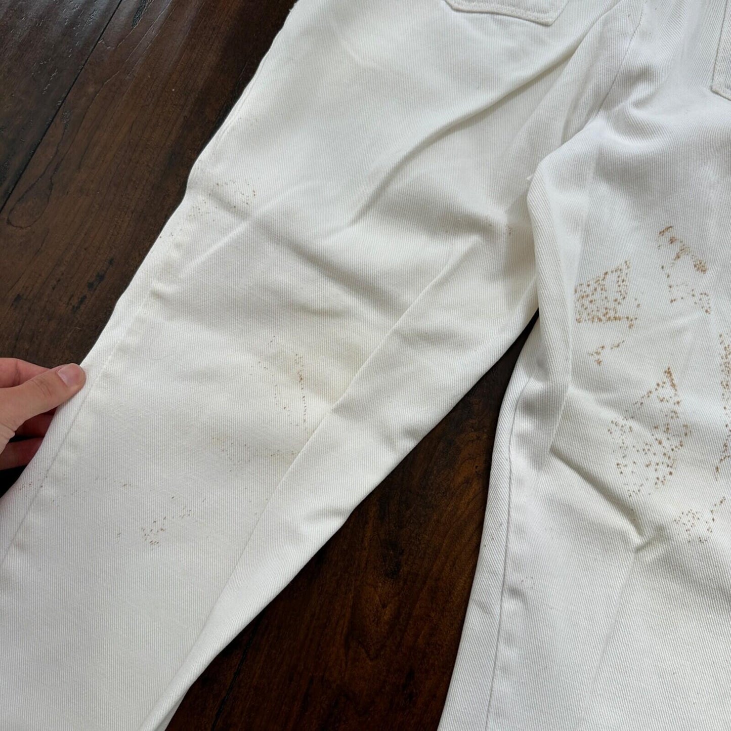 VTG 1960s Rockabilly 26x27 USA Hand Drawn Political No Nukes White Art Pants 60s