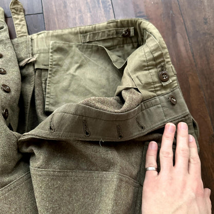Vintage Sportra Arnstorf German Military Wool 60s 1960s Cargo p WWII Pants 33x28
