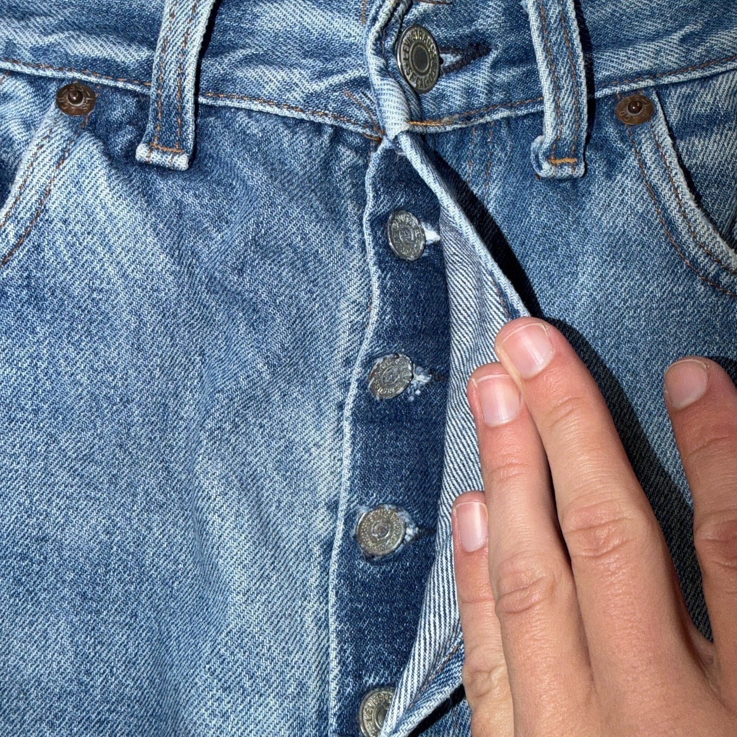 Levis 501 Vintage 80s Redline Selvedge USA XX Jeans Light Wash Act 33x32